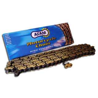 Chaine de transmition AFAM 428 MX2-G Or attache type clip