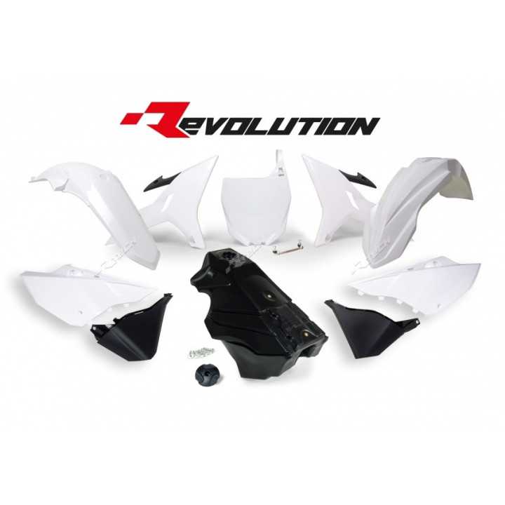 Kit plastique RACETECH Revolution reservoir blanc noir - Yamaha YZ125 YZ250 02 18