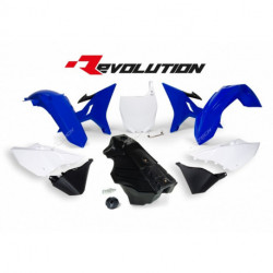 Kit plastique RACETECH Revolution reservoir couleur origine bleu blanc noir - Yamaha YZ125 YZ250 