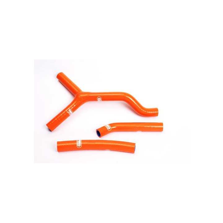 Durites de radiateur SAMCO kit transformation Y orange - 3 durites KTM SX125-250 03-06