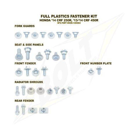 Kit vis complet de plastiques Bolt Honda CRF250 14-17