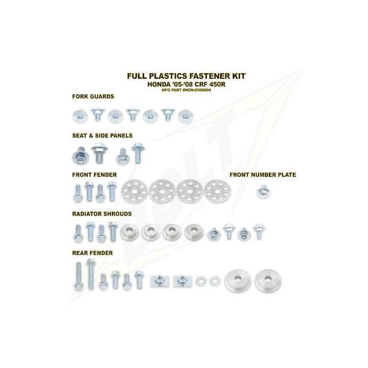 Kit vis complet de plastiques Bolt Honda CRF450 05-08