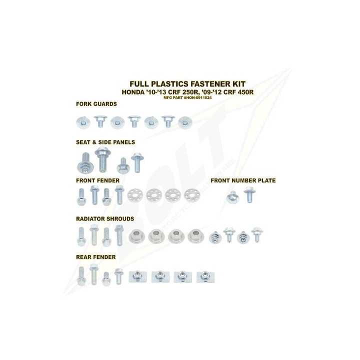 Kit vis complet de plastiques Bolt Honda CRF450 09-12