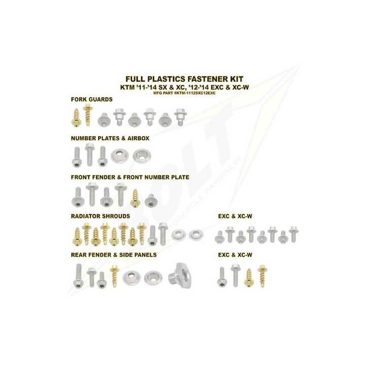 Kit vis complet de plastiques Bolt KTM SX250 16