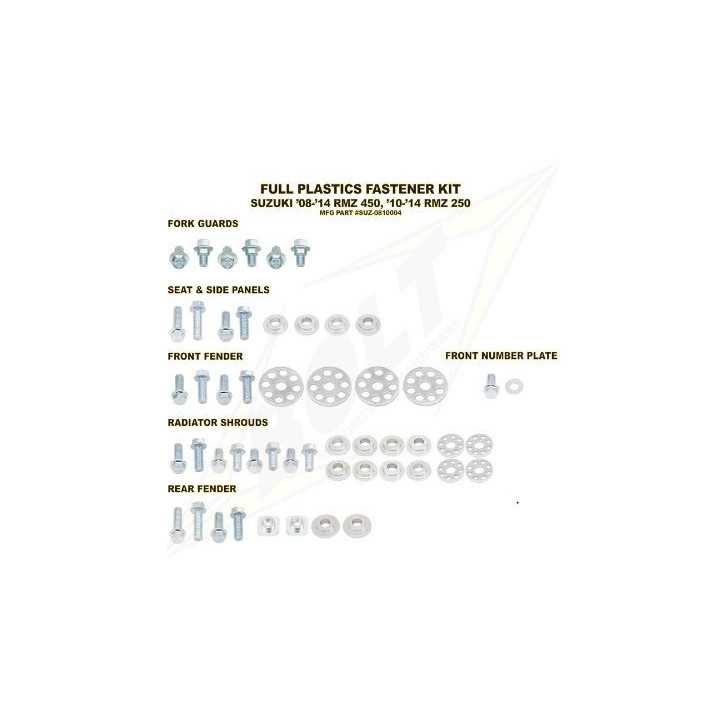 Kit vis complet de plastiques Bolt Suzuki RM-Z450 08-17