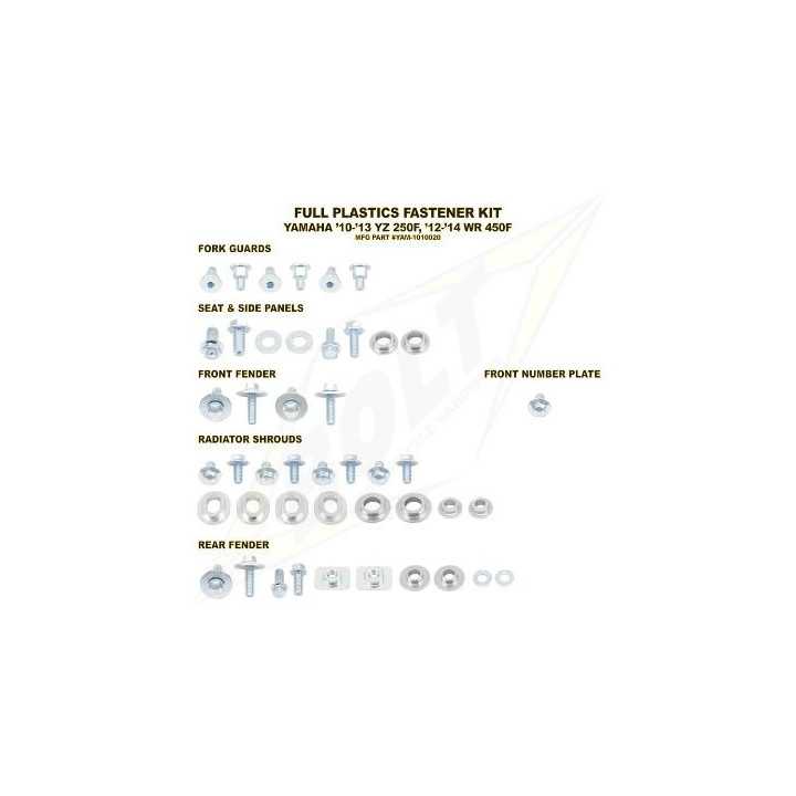 Kit vis complet de plastiques Bolt Yamaha YZ250F 10-13