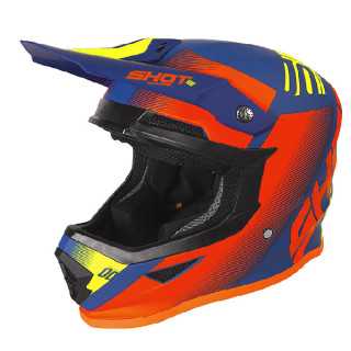 CASQUE FURIOUS TRUST DARK BLUE NEON ORANGE & YELLOW MATT