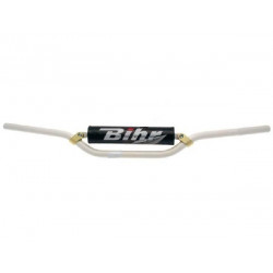GUIDON MX ONE BIHR ALU 22.2mm ET MOUSSE RM RMZ 125 250 450 BLANC