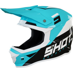 CASQUE SHOT 2022 MOTO CROSS FURIOUS CHASE BLACK TURQUOISE GLOSSY