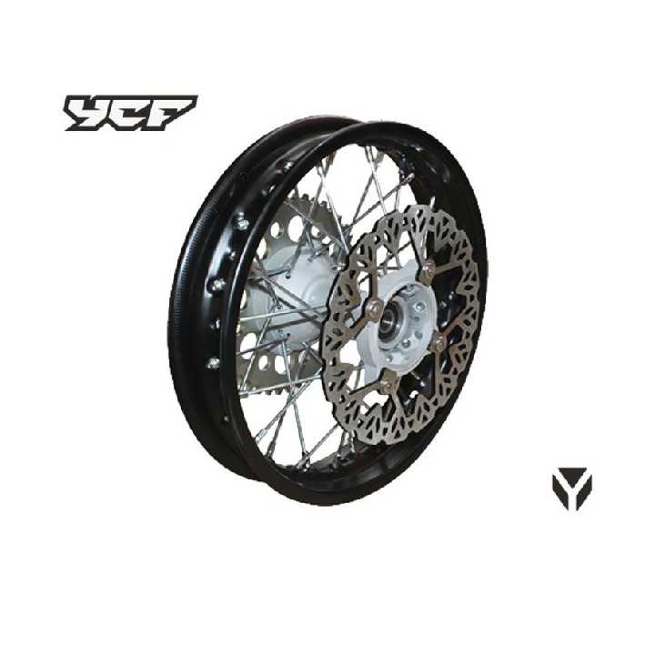 ROUE COMPLETE ACIER RENFORCEE POUR AXE DE ROUE DE 15, MOYEUX ARRIERE AVEC 5 VIS DE FIXATION POUR COURONNE