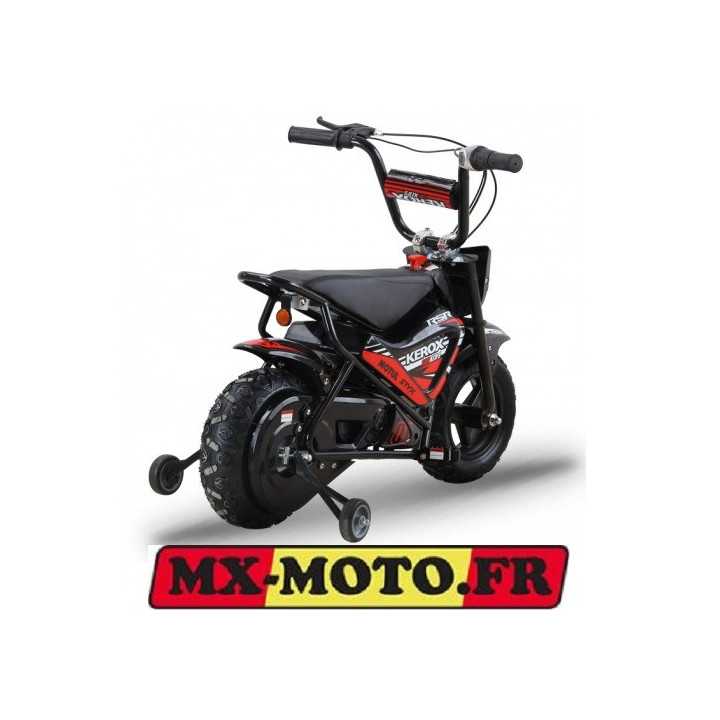 MOTO ENFANT PIT DIRT BIKE KEROX ELECTRIQUE 250W E-FAT ROUGE