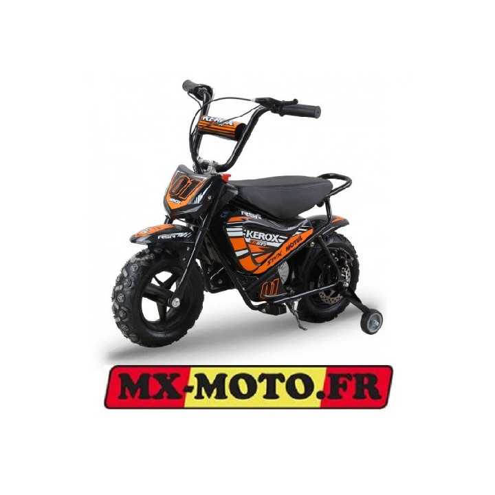 MOTO ENFANT PIT DIRT BIKE KEROX ELECTRIQUE 250W E-FAT ORANGE