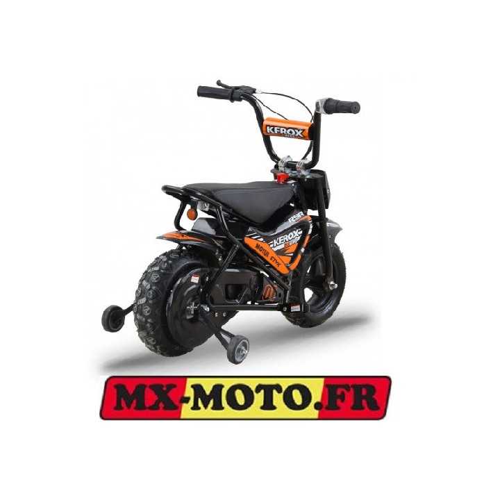 MOTO ENFANT PIT DIRT BIKE KEROX ELECTRIQUE 250W E-FAT ORANGE