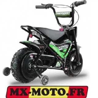MOTO ENFANT PIT DIRT BIKE KEROX ELECTRIQUE 250W E-FAT VERT