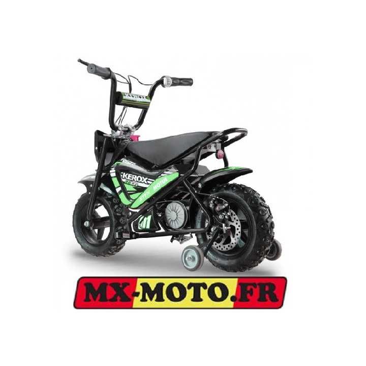 MOTO ENFANT PIT DIRT BIKE KEROX ELECTRIQUE 250W E-FAT VERT