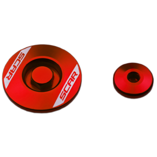 Bouchons carter moteur latéraux SCAR rouge KAWASAKI 250 450 KXF