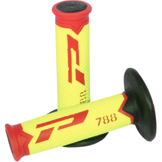 Poignées cross triple densité PROGRIP 788 JAUNE ROUGE