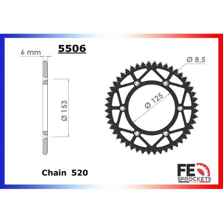 Kit chaine France équipement 13/48 Honda CRF 450 2009-16