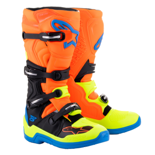 BOTTES CROSS ALPINESTAR ORANGE BLEU JAUNE TECH 5