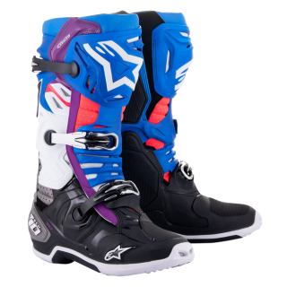 BOTTES CROSS ALPINESTAR SUPERVENTILEES NOIR BLEU TECH 10