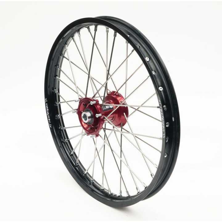Roue avant complète RFX 21x1,60 jante noir moyeu rouge honda CR CRF 125 250 450