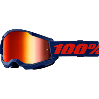 LUNETTES MASQUE 100% THE STRATA 2 GOGGLE NAVY MIRROR ROUGE
