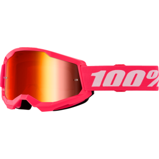 LUNETTES MASQUE 100% THE STRATA 2 GOGGLE ROSE MIRROR ROUGE