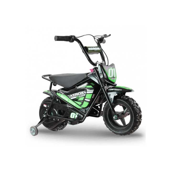 MOTO ELECTRIQUE ENFANT PIT DIRT BIKE KEROX 250W E-FAT KIDS VERT