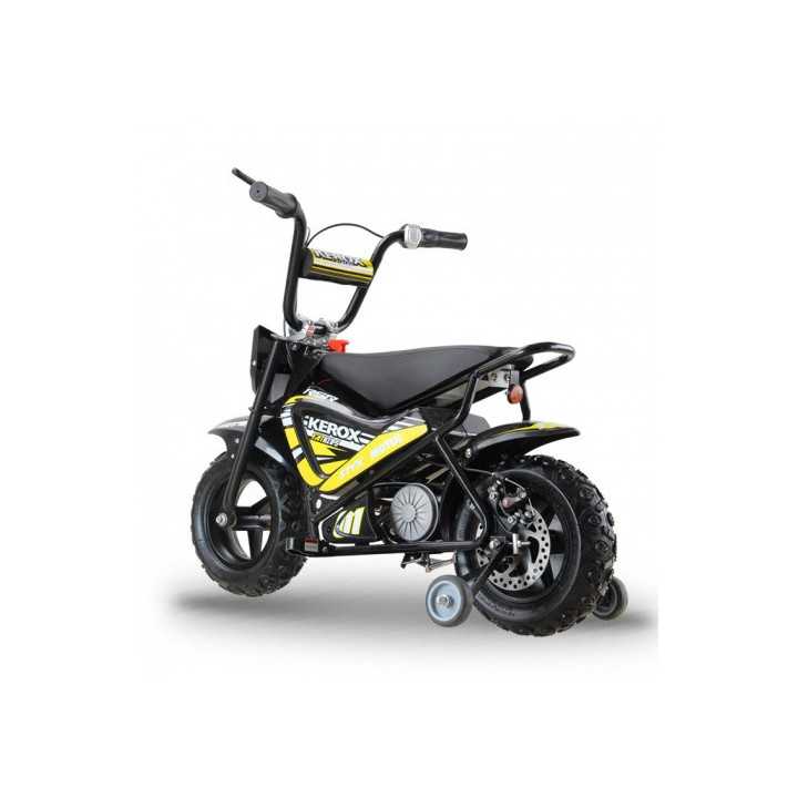 MOTO ELECTRIQUE ENFANT PIT DIRT BIKE KEROX 250W E-FAT KIDS JAUNE