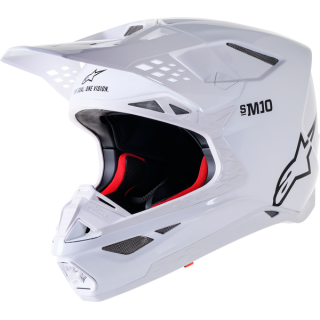 Casque Alpinestars Supertech M10 Solid MX Brillant Blanc