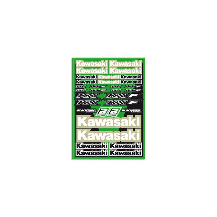PLANCHE 50cm X 35cm STICKERS AUTOCOLLANTS KAWASAKI