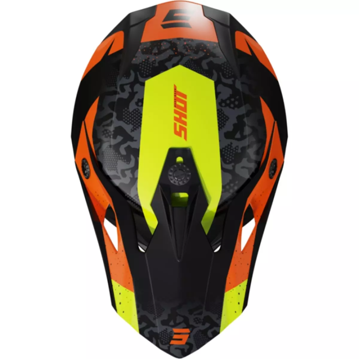 CASQUE SHOT MOTO CROSS PULSE AIRFIT BLACK NEON YELLOW ORANGE BRILLANT TAILLE XS