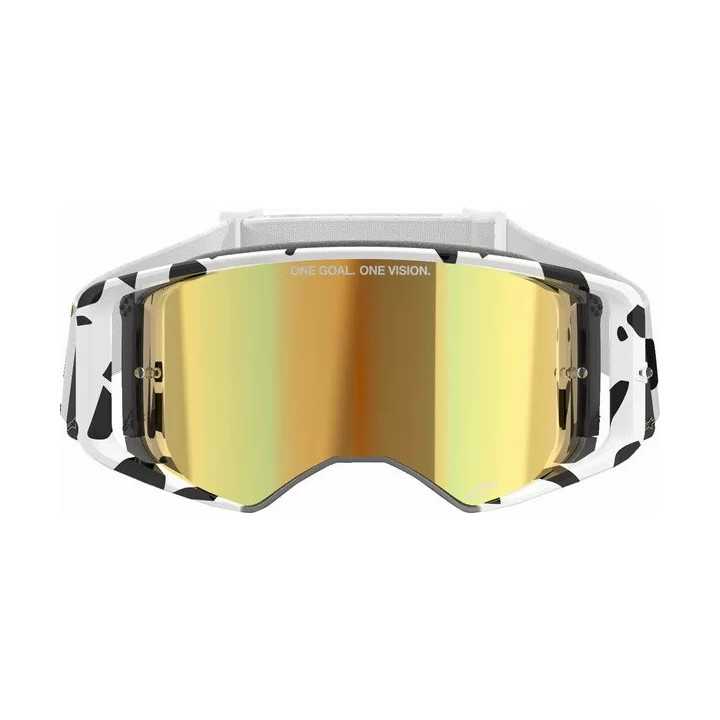 MASQUE LUNETTES Alpinestars Supertech Corp noir blanc ECRAN IRIDIUM or