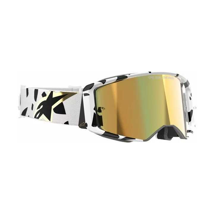 MASQUE LUNETTES Alpinestars Supertech Corp noir blanc ECRAN IRIDIUM or