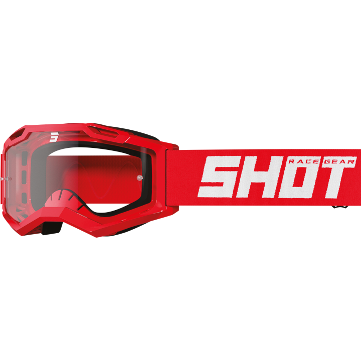 LUNETTES MASQUE CROSS SHOT SOLID RED GLOSSY ROCKET 2.0 KID ENFANT