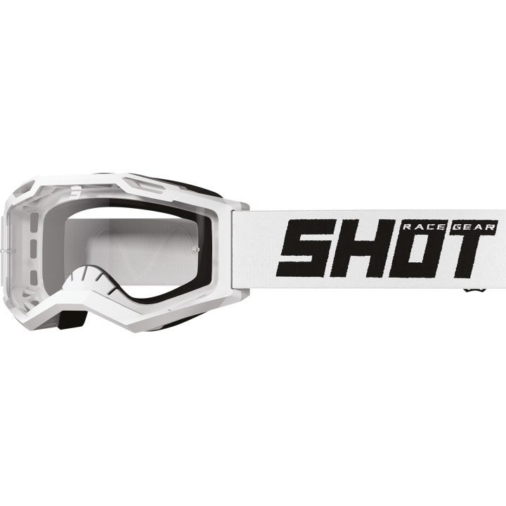 LUNETTES MASQUE CROSS SHOT SOLID WHITE GLOSSY ROCKET 2.0 KID ENFANT
