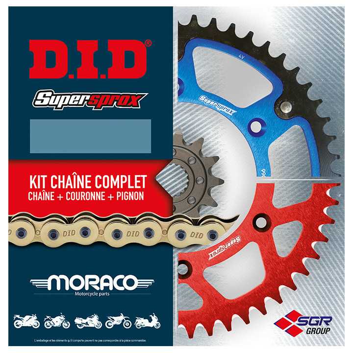 Kit chaine DID SUPERPROX type 520VX3 13/49 COURONNE ACIER Honda CRF 250 2022-25 CRF 450 2017-25