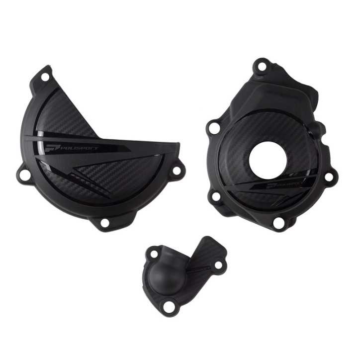 KIT DE PROTECTIONS DE MOTEUR POLISPORT NOIR KTM SXF 250 350 ET HUSQVARNA FC 250 350 2023-2025