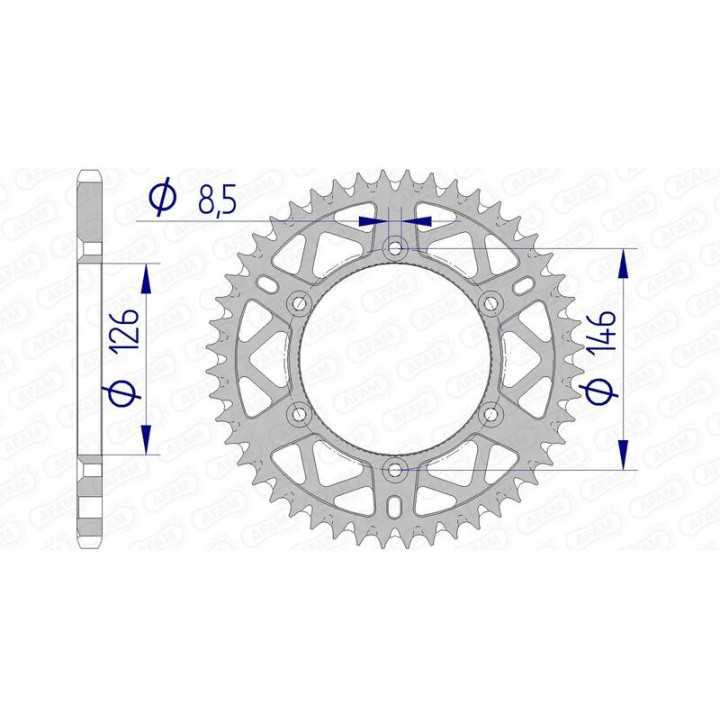 COURONNE AFAM ALU TYPE 15203 PAS 520 50 DENTS SUZUKI RMZ 250 450