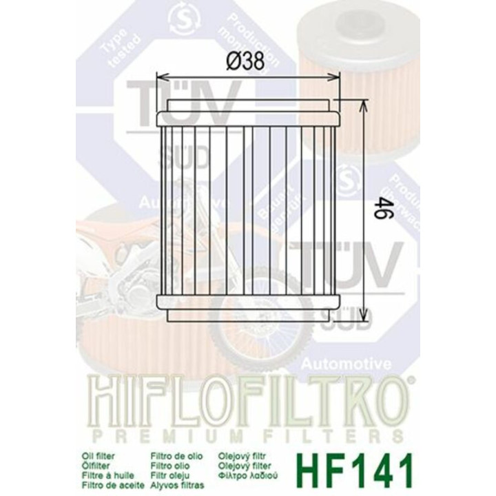 FILTRE A HUILE YAMAHA YZF 250 2003/08 HF141 HIFLOFILTRO