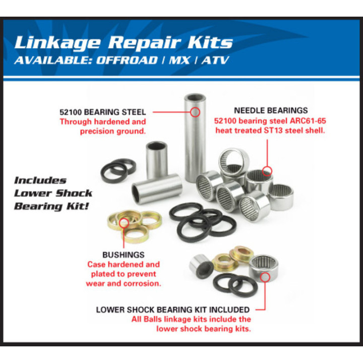 KIT ROULEMENTS BIELLETTES SUSPENSION ALL BALLS 250 YZF 2006