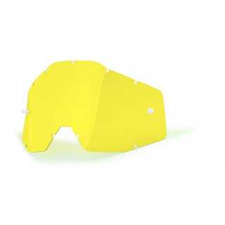 ECRAN REMPLACEMENT POUR MASQUE LUNETTE 100% RACECRAFT, ACCURI, ET STRATA JAUNE