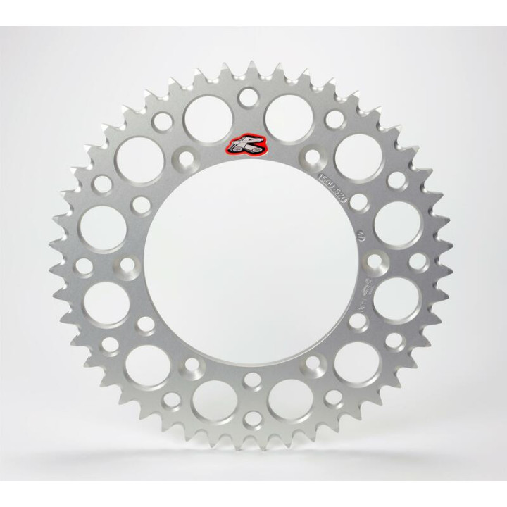 Couronne RENTHAL Ultralight 48 dents alu anti-boue pas 428 type 121U anodise argent YAMAHA YZ-85 petites roues 2002
