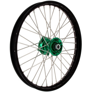 Roue avant complète RFX 21x1,60 jante noir moyeu vert kawasaki KXF 250 450 2019-24