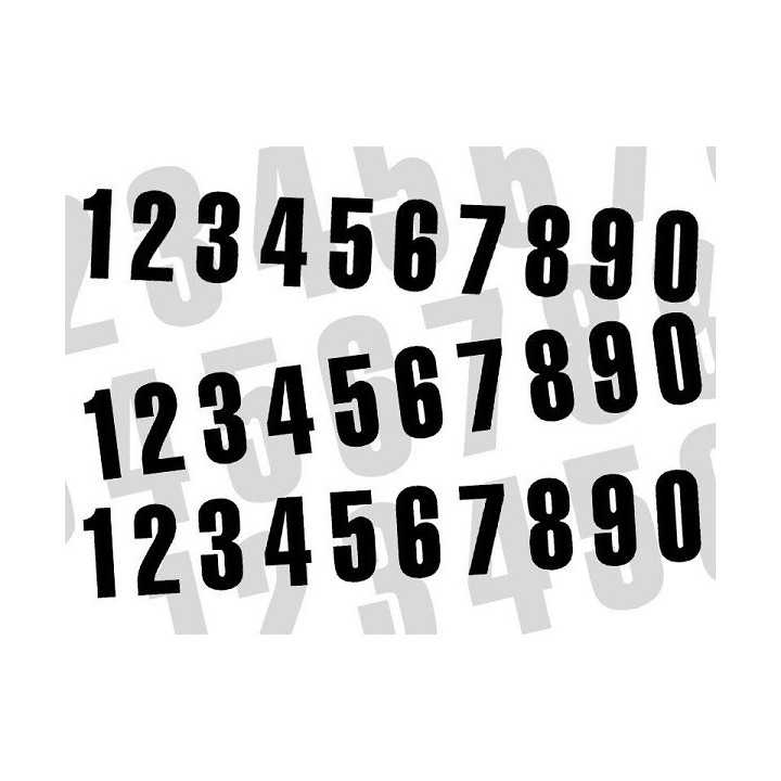NUMERO DE COURSE NOIR BLACKBIRD - JEU DE 3 NUMEROS 13X7cm