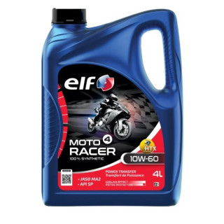 HUILE MOTEUR MOTO 4 RACER 10W-60 ELF 100% SYNTHETIQUE 4T 4L