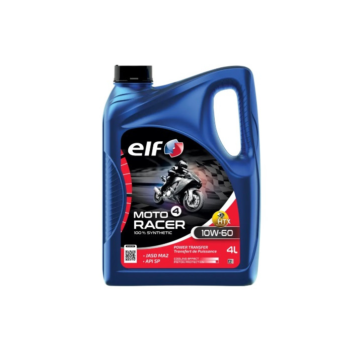 HUILE MOTEUR MOTO 4 RACER 10W-60 ELF 100% SYNTHETIQUE 4T 4L