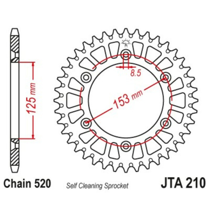 COURONNE JT SPROCKETS ALU STANDARD HONDA - 520 - 45 DENTS