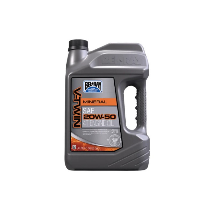 HUILE MOTEUR 4T MINERALE V-TWIN 20W50 4L BEL-RAY