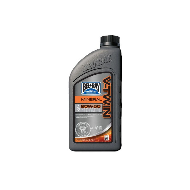 HUILE MOTEUR 4T MINERALE V-TWIN 20W50 1L BEL-RAY